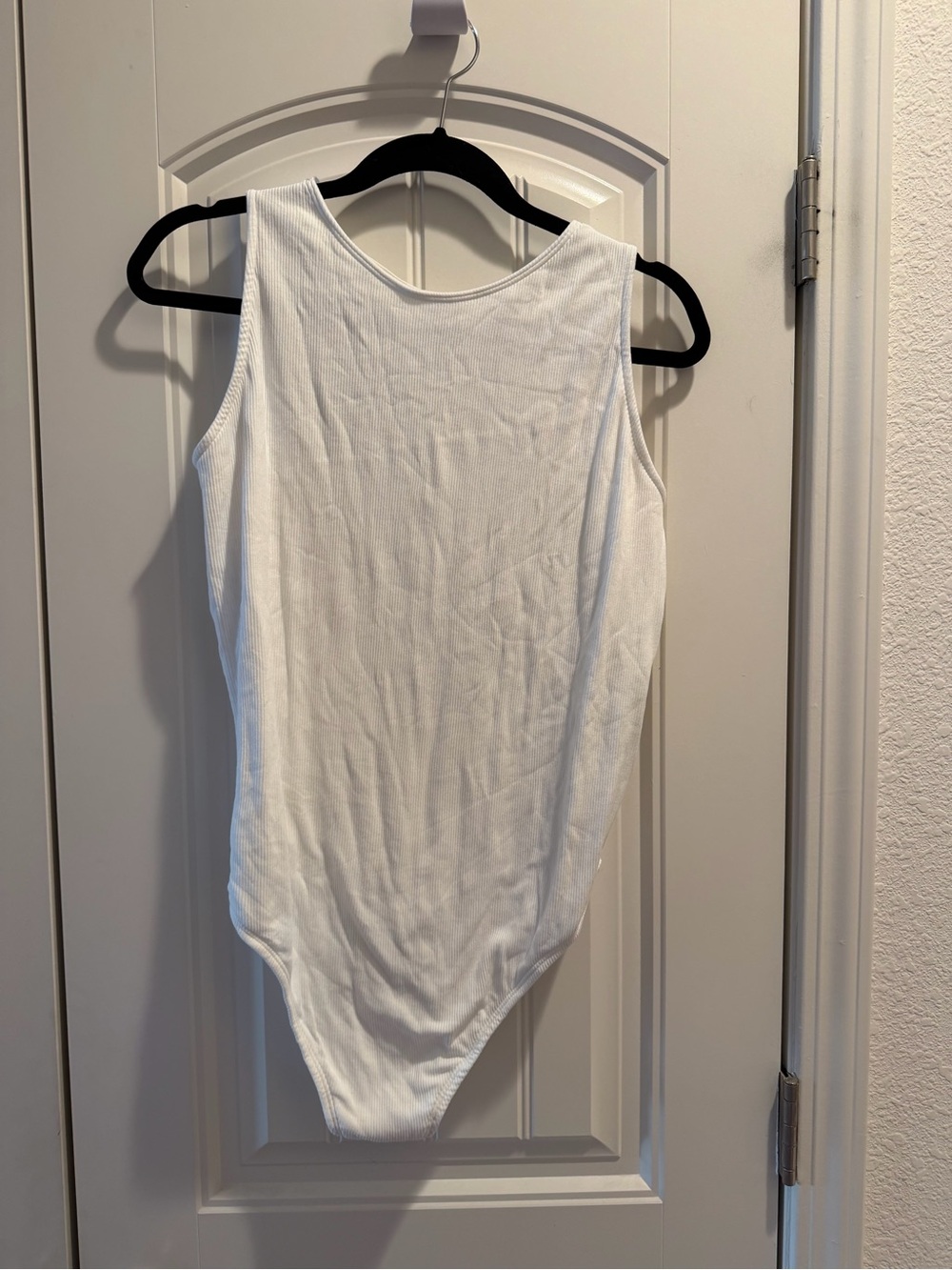 Lane Bryant White Ribbed Tank Bodysuit